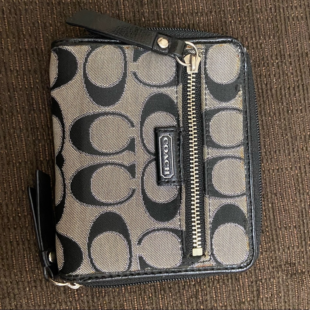 COACH zip around coin case
